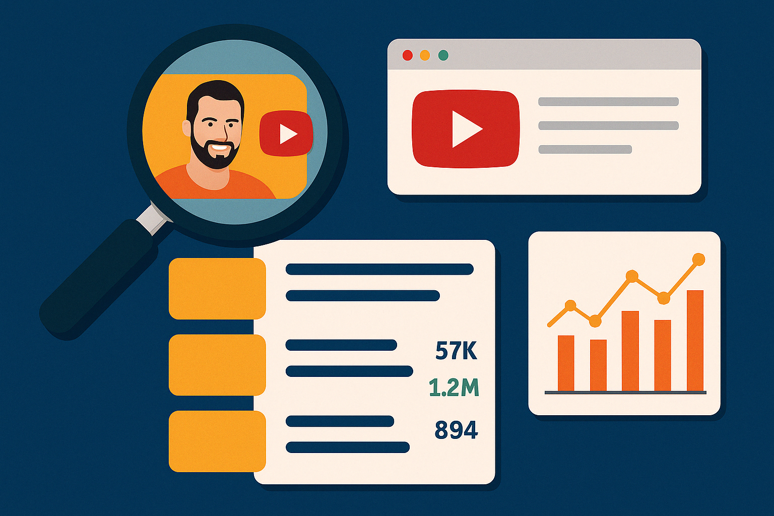 Graphic that represents researching Youtube videos